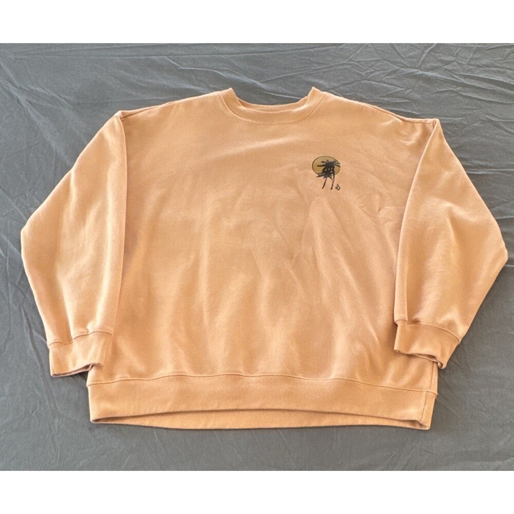 Volcom Women’s Ex Boyfriends Oversized Crew Neck Fleece Size Large Color Clay